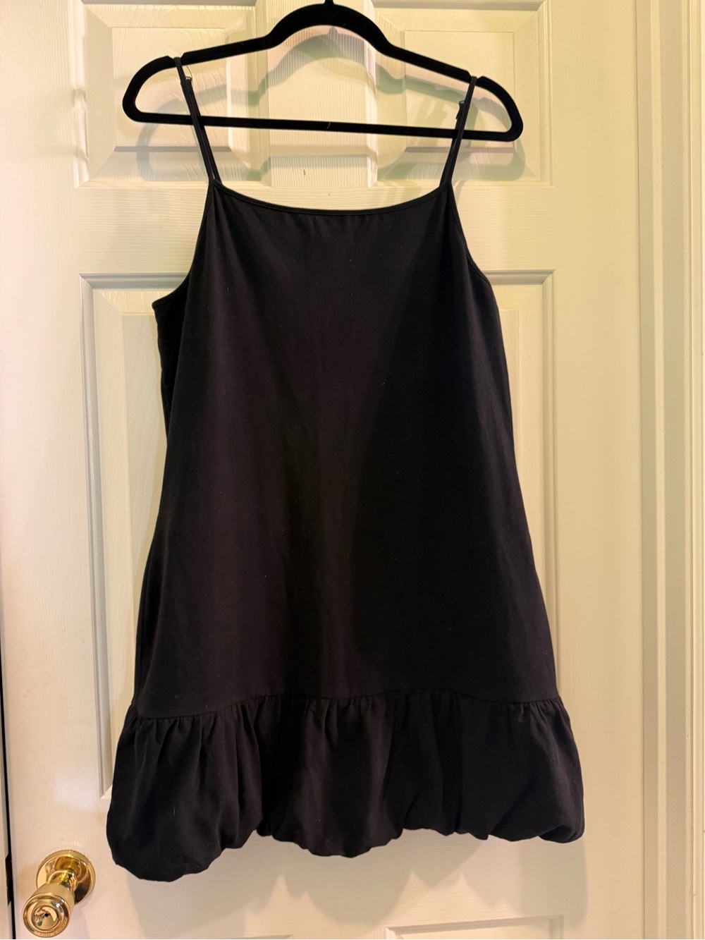wild fable Black Spaghetti Strap Mini Dress with Ruffle Hem